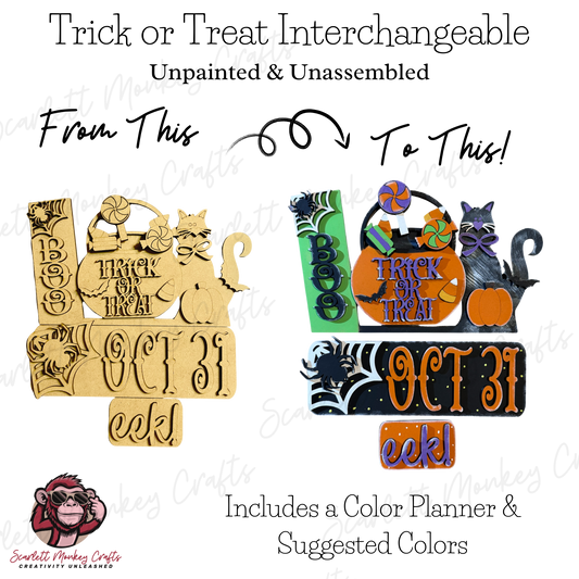 Trick or Treat Interchangeable Paintable Wood Project