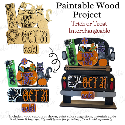 Trick or Treat Interchangeable Paintable Wood Project