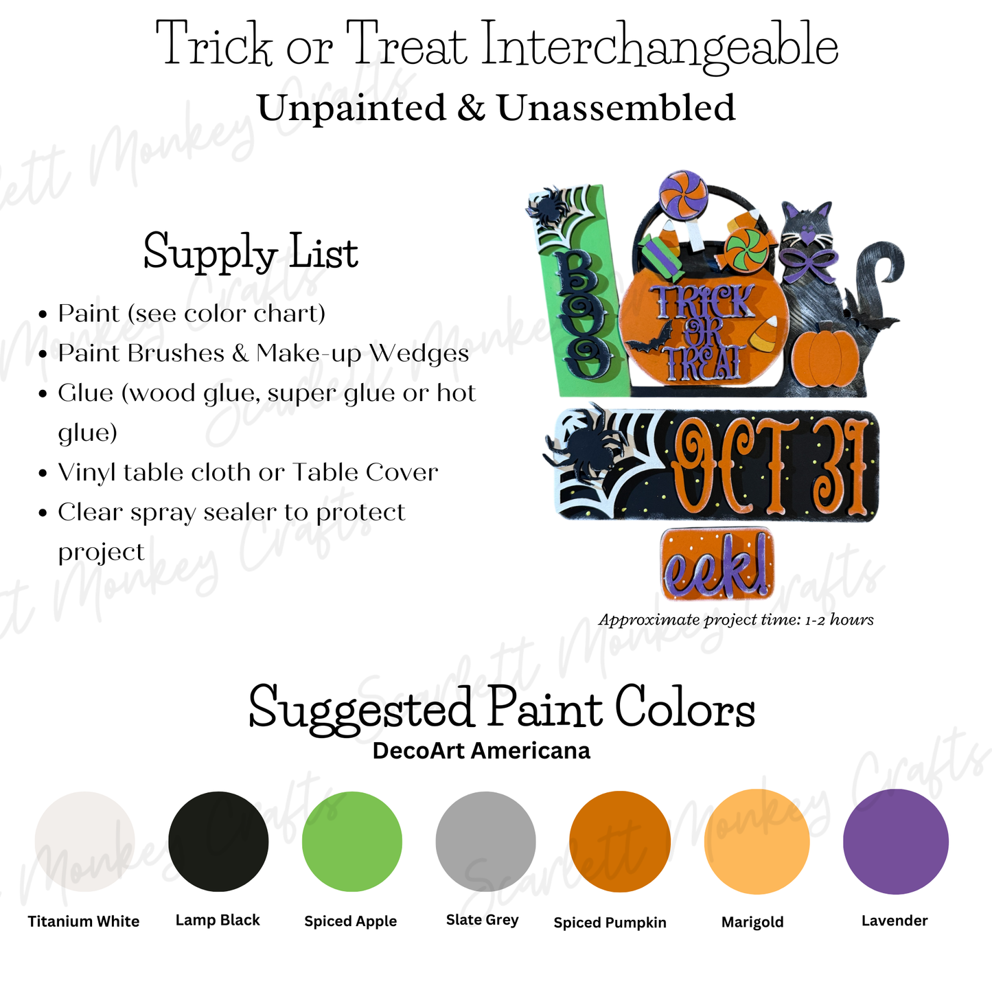 Trick or Treat Interchangeable - Paintable Project